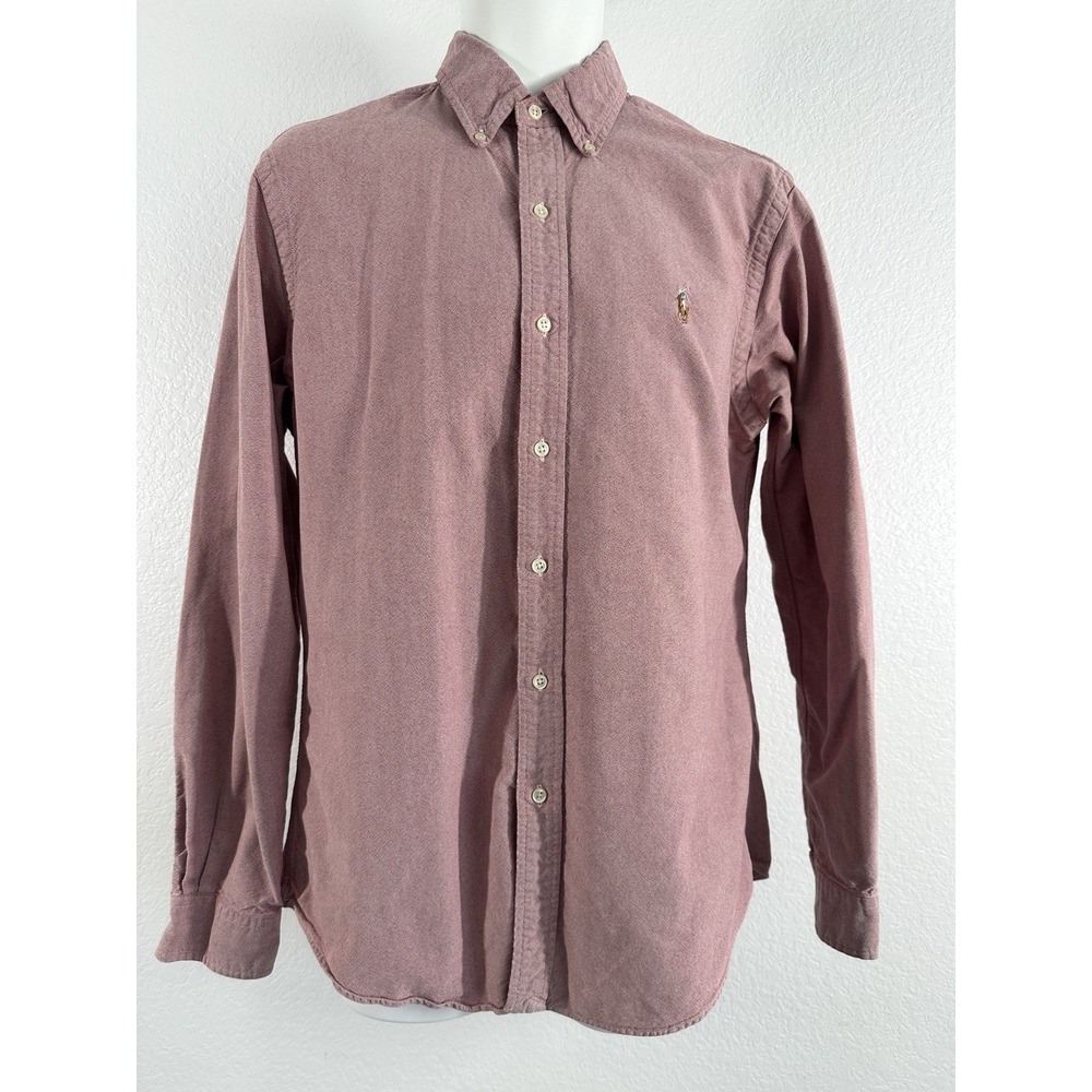 Ralph Lauren Heathered Red Custom Fit LS Button Down, Men's Sz: M